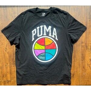 Puma Box Out Ball Graphic Crew Neck Short Sleeve T-Shirt Mens Size XL  Casual T
